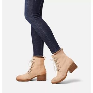 Sorel Cate Lace Waterproof Suede Block Heel Booties